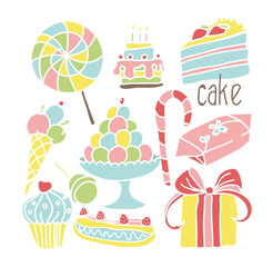 illustration set of sweets
