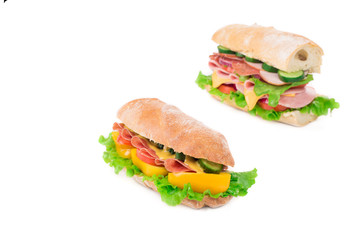 Two different sandwiches.