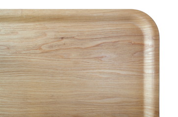 wooden tray isolated on white background