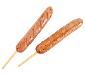 tasty grilled sausage isolated on a white background