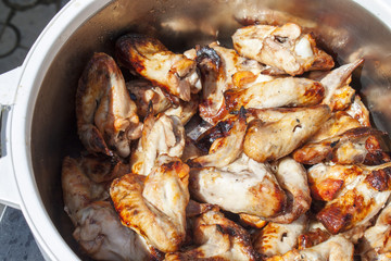 Grilled chicken wings.