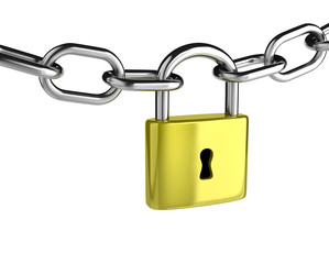 Chain with a Closed Padlock