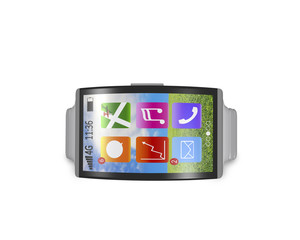 ultra-thin bent interface smartwatch horizontal with metal watch