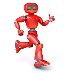 Running red robot