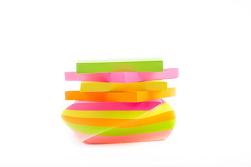 Sticky notes cube isolated on white background