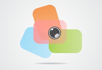 Camera photo lens colorful logo vector