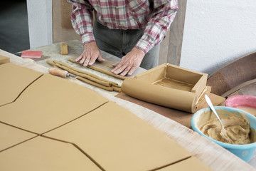 Working in the ceramic studio