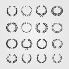 Set of wreaths,wheat circular laurel heraldry reward achievemen