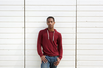 African american man standing against white background