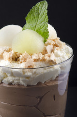 chocolate mousse with whipped cream
