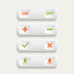 Vector realistic white web buttons
