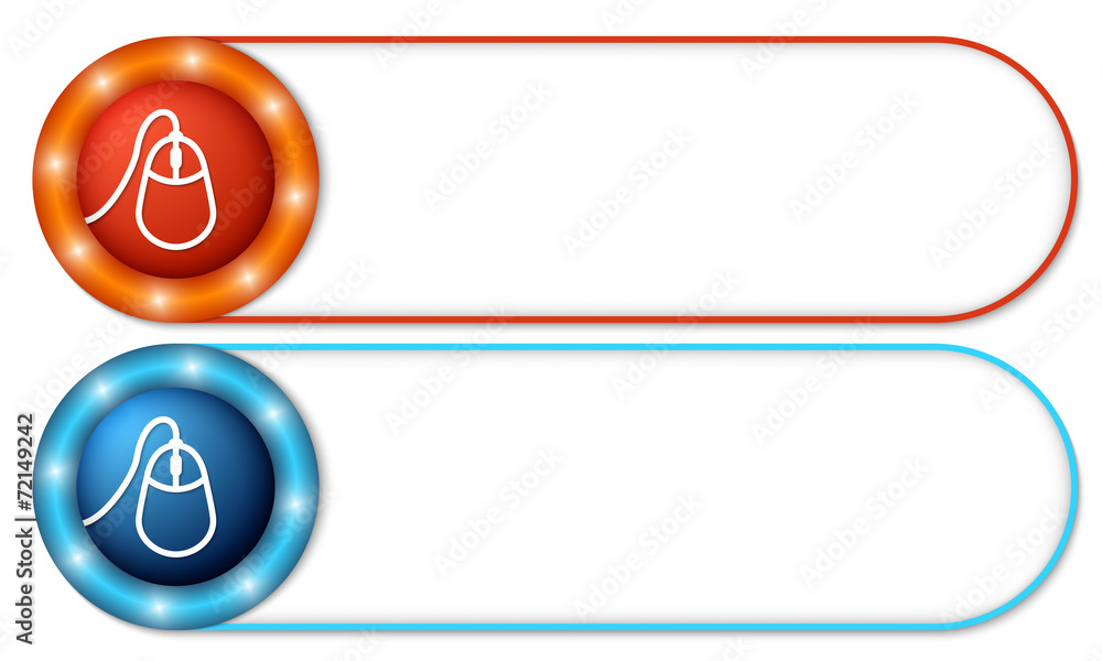 Fototapete set of two buttons with mouse icon