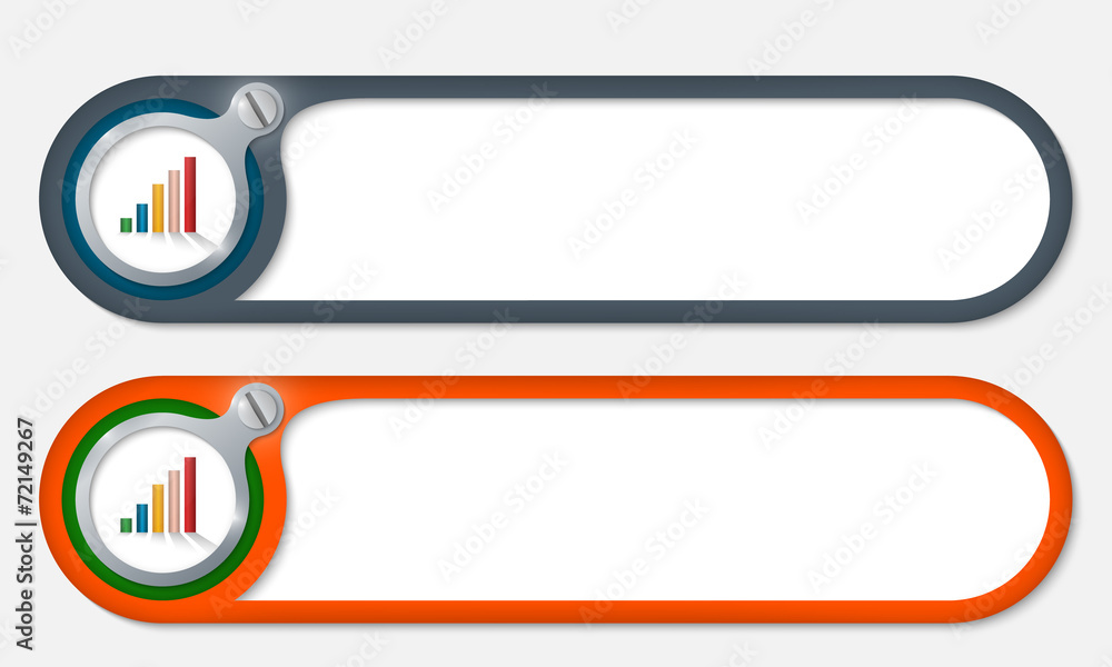 Poster vector buttons with screw and graph