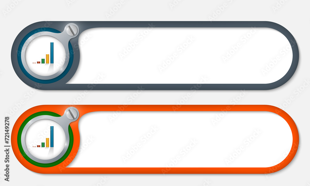 Poster vector buttons with screw and graph