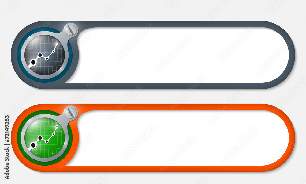 Poster vector buttons with screw and graph