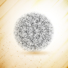 Molecule structure, wooden design background, vector