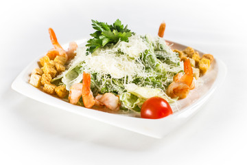 Caesar salad with shrimps