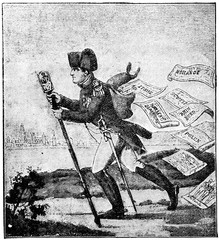 Caricature of Napoleon, in 1813, "Le petit courrier du Rhin"