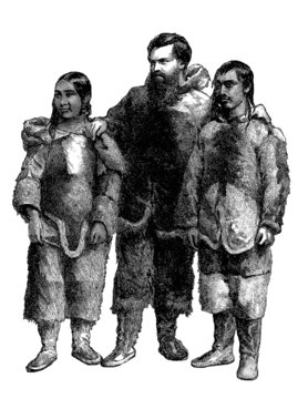 Inuit Pair & Polar Explorer - end 19th century