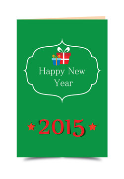 2015 Happy New Year Karte Grün