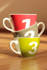 One, two, three  coffee cups