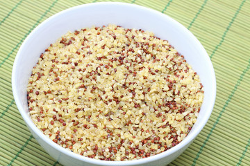 Bulgur in white bowl