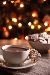 Fototapeta premium Cappuccino with fresh gingerbread