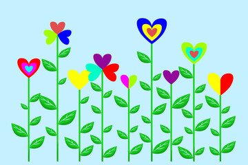 Цветы и сердца