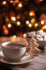 Hot chocolate with homemade biscuit
