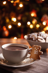 Hot chocolate with fresh gingerbread