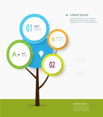 Minimal infographic- Abstract of tree label concept