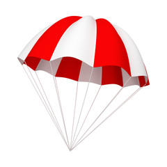 Red and white parachute