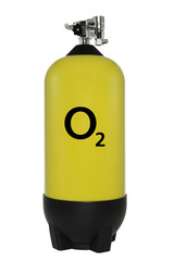 cylinder that contains hazardous substances in white background
