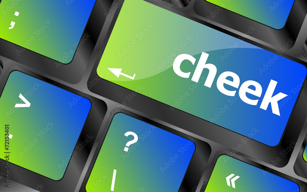 Poster cheek button on computer pc keyboard key