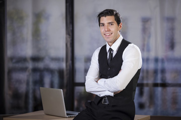 businessman siting in his office