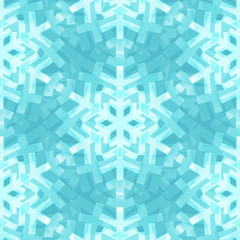 Shiny Blue Snowflakes Seamless Pattern for Christmas Desing