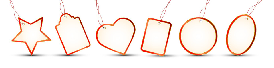6 Gift Tags Red