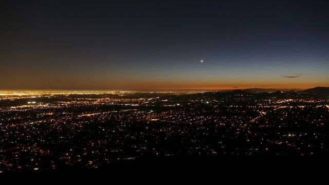 Los Angeles and Pasadena Dusk to Night Time Lapse