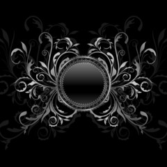 aluminium background with ornamental medallion