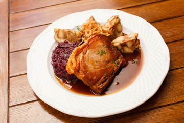 Baked pork chop with cabbage
