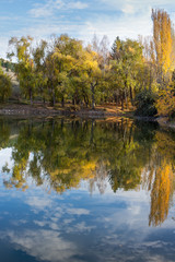 Fototapeta na wymiar autumn landscape lake