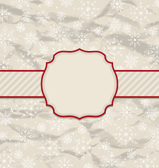 Old vintage invitation with snowflakes