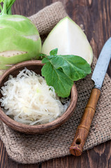grated kohlrabi