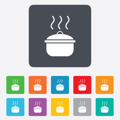 Cooking pan sign icon. Boil or stew food symbol.