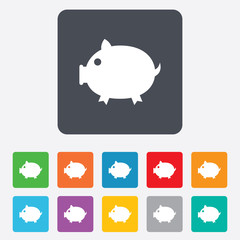 Piggy sign icon. Pork symbol.