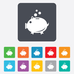 Piggy bank sign icon. Moneybox symbol.