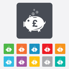 Piggy bank sign icon. Moneybox symbol.