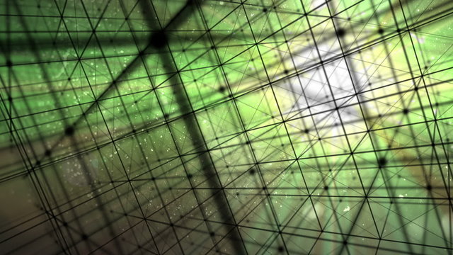 Hypercube 3d trails particles