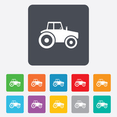 Tractor sign icon. Agricultural industry symbol.