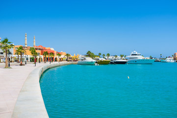 The yachts in port